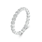925 Sterling Silver 2mm Moissanite Ring Size 7 for Women