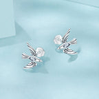 925 Sterling Silver Oxidized CZ Earrings for Women