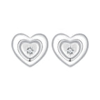 925 Sterling Silver White Gold Plated CZ Earrings