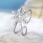 925 Sterling Silver Platinum Plated Pavé Set CZ Ring for Women