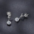 925 Sterling Silver Moissanite 0.50 Carat Earrings for Women