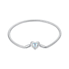 925 Sterling Silver Moonstone Bracelet 17.0 cm with White Gold Plating for Women