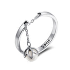 S925 Sterling Silver Ring Width 0.2CM Bead 0.6CM for Women