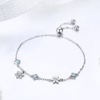925 Sterling Silver Adjustable Bracelet for Women - 22cm