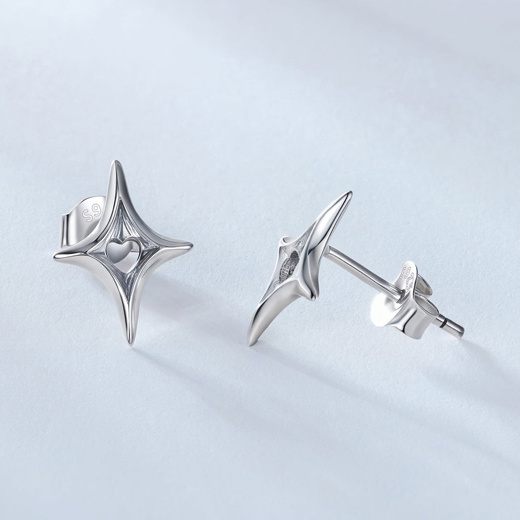 925 Sterling Silver Earrings 1.2x0.9cm