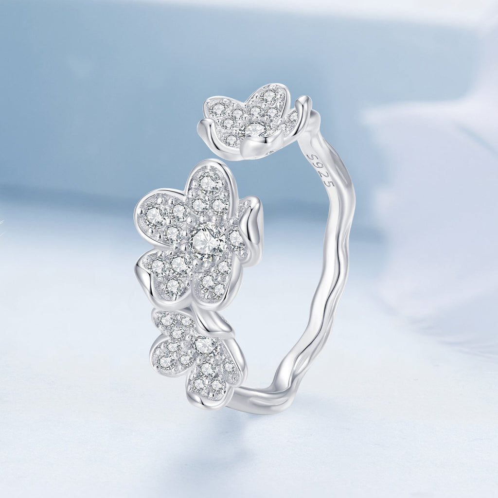 S925 Sterling Silver Pavé Setting CZ Ring for Women