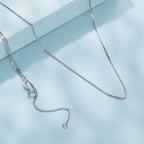 925 Sterling Silver + Plated White Gold Necklace 40cm for Women