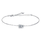 925 Sterling Silver 0.2 Carat Genuine Moissanite Bracelet for Women