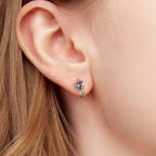 925 Sterling Silver Earrings with Transparent Glass for Women