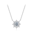 925 Sterling Silver 0.5 Carat Moissanite Necklace in White Gold Plating for Women