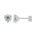925 Sterling Silver Moissanite Earring 0.7cm White Gold Plated for Women