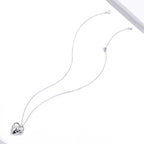 S925 Sterling Silver Adjustable Necklace with CZ and Enamel Pendant