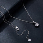 925 Sterling Silver Moissanite Pendant Necklace for Women - 45cm