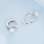 925 Sterling Silver Earrings with Quality Shell Pearl and Oxidized Silver for Women