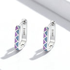 S925 Sterling Silver Enamel Oxidized Earrings for Women