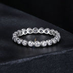 925 Sterling Silver 2mm Moissanite Ring Size 7 for Women