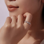925 Sterling Silver 0.24cm White Gold Plated Ring with CZ for Women Size 6