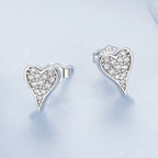 925 Sterling Silver White Gold Plated Pavé CZ Earrings