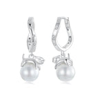 925 Sterling Silver Earrings with Quality Shell Pearl and CZ for Women