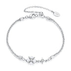 925 Sterling Silver Adjustable Moissanite & Natural Pearl Bracelet for Women