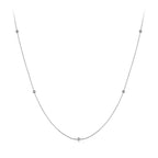 925 Sterling Silver Necklace with White Gold Plating, Length 40+5cm, Chain Thickness 0.08cm, for Women