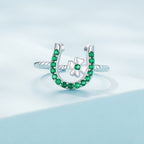 925 Sterling Silver Platinum Plated CZ Ring for Women