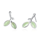 925 Sterling Silver Earrings with Synthetic Opal 1.5*1.3cm