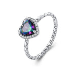 925 Sterling Silver Heart 8mm CZ Ring Size 6 for Women