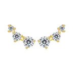 925 Sterling Silver Earrings with Pavé Setting CZ | Size 0.6*1.45cm for Women