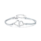 925 Sterling Silver Bracelet with Pavé Setting CZ, 170+50mm Length, White Gold Plated for Women