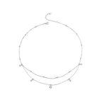 925 Sterling Silver Plated White Gold Moissanite Necklace 400+50mm for Women