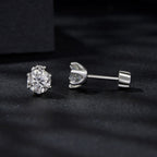 925 Sterling Silver 0.5 Carat Moissanite Earrings for Women