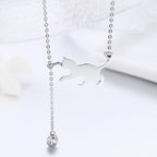 925 Sterling Silver Necklace 38-45cm with 1.4*2.5cm Pendant for Women