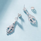 925 Sterling Silver 0.50 Carat Moissanite Earrings with White Gold Plating for Women