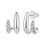 925 Sterling Silver Earrings with Pavé Setting CZ
