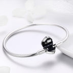 SCB 925 Sterling Silver Bracelet in Classic Style, Size 17.0 for Women