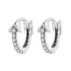 925 Sterling Silver Earrings with Pavé Setting CZ and Oxidized Finish