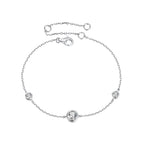 925 Sterling Silver 5mm Moissanite & 3mm Moissanite Bracelet for Women