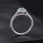 925 Sterling Silver Moissanite 0.5 Carat Ring for Women - Size 6