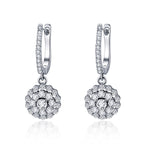 925 Sterling Silver Plated Platinum Pavé Setting CZ Earrings