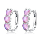 925 Sterling Silver Earrings with Transparent Glass for Women