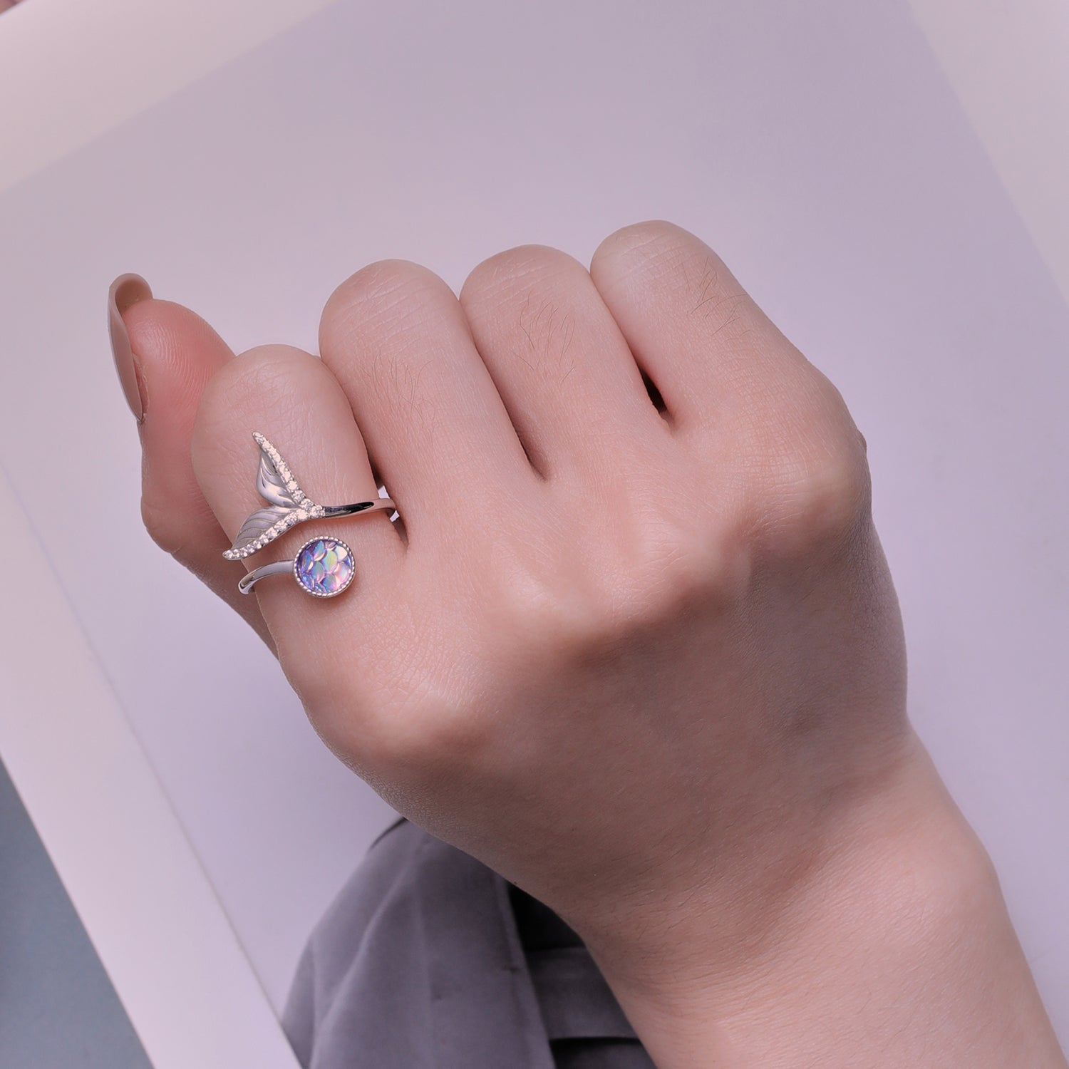 Anillo de plata esterlina 925 con pavé de circonitas para mujer