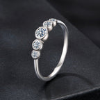 925 Sterling Silver Moissanite Ring Size 6, 0.20ct, Plated White Gold for Women