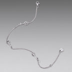 925 Sterling Silver White Gold Plated 21cm Pavé CZ Bracelet for Women