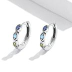 925 Sterling Silver Pavé Setting Earrings with CZ Stone