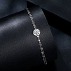 925 Sterling Silver 0.50 Carat Moissanite Bracelet for Women - 15+6cm - Plated White Gold