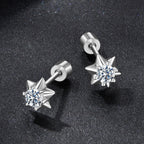 925 Sterling Silver Moissanite 0.10 Carat Earrings for Women