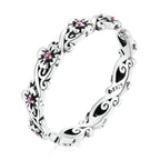 925 Sterling Silver Oxidized CZ Pavé Ring Size 6 for Women