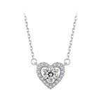 925 Sterling Silver Moissanite 0.5 Carat Necklace with CZ for Women