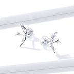 925 Sterling Silver Earrings 0.7*1.2cm for Women